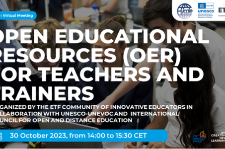 Locandina webinar Open Education Resources for Teachers and Trainers